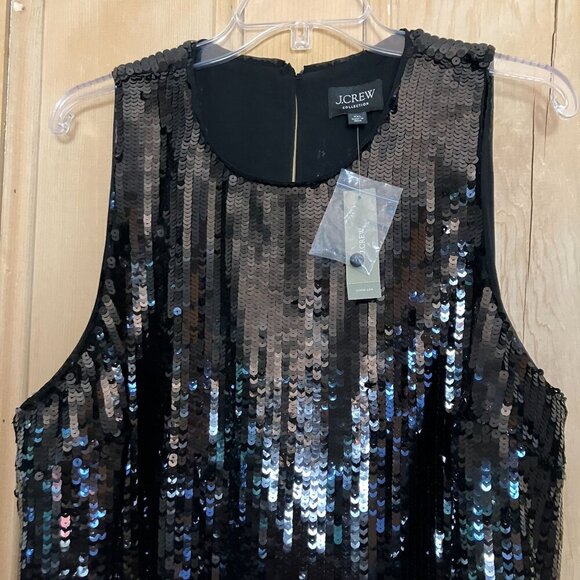 J.Crew Collection Womens Sequin Sleeveless Glam Top Shirt Size XXL Black FA NWT - Picture 3 of 12